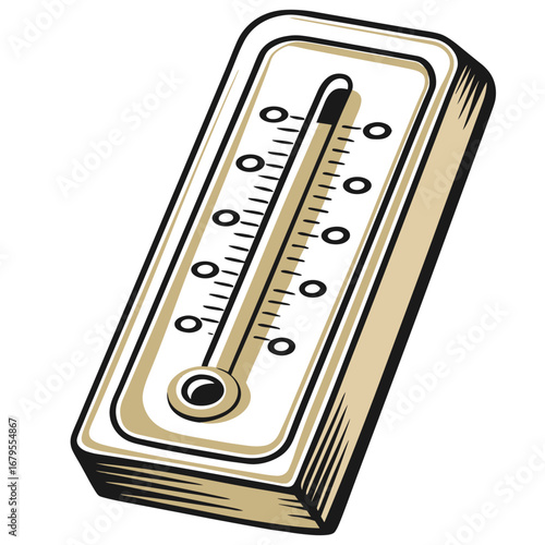 Vintage thermometer displaying cold temperatures in winter environment  