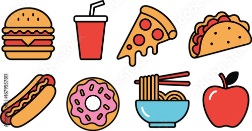 Food and Drink Cartoon Vector Set