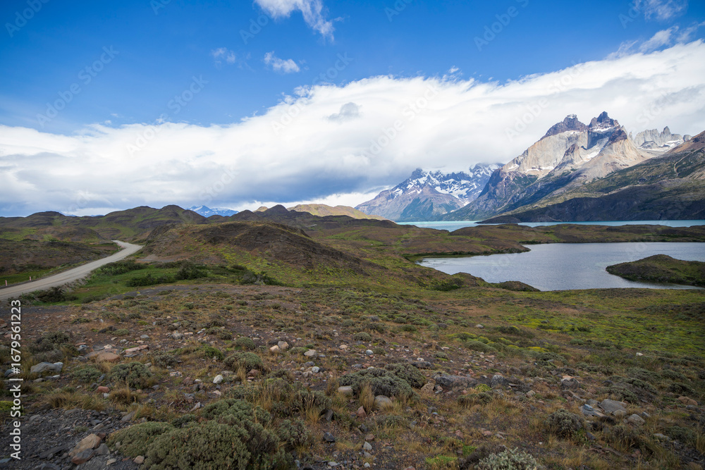 Fototapeta premium View of the mountain landscape in the national park Torres del Paine, Patagonia, Chile, South America
