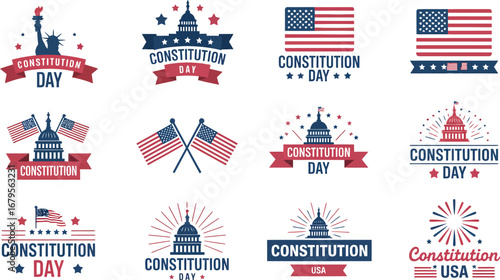 Celebrate Constitution Day with patriotic USA emblems and symbols