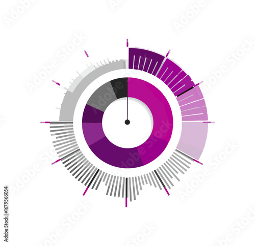 Colorful circular data visualization graphic