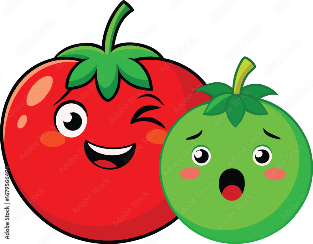 Obraz premium Red tomato cartoon