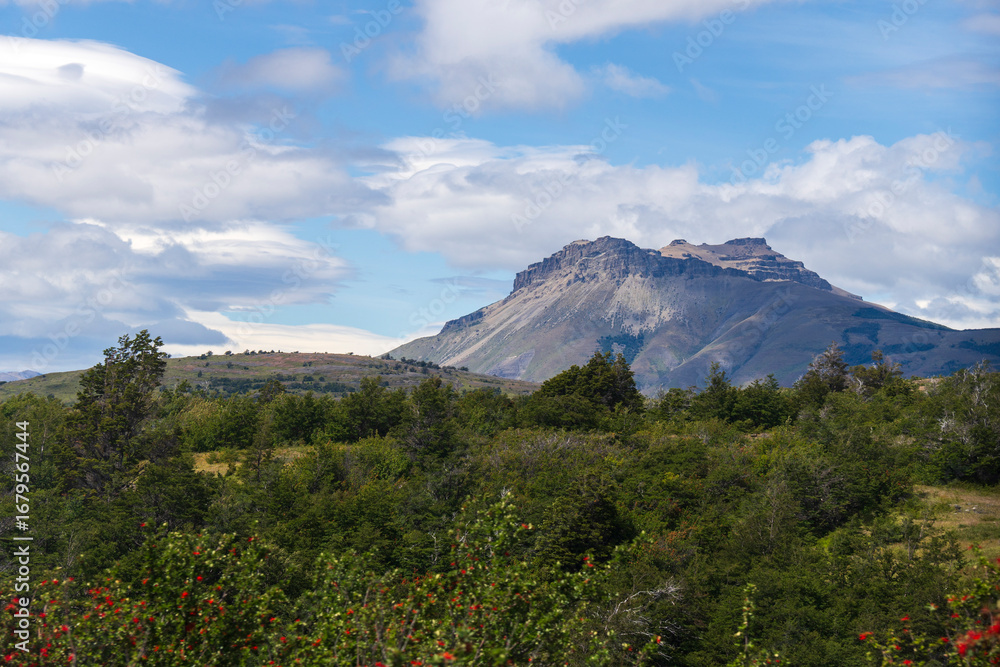 Fototapeta premium View of the mountain landscape in the national park Torres del Paine, Patagonia, Chile, South America
