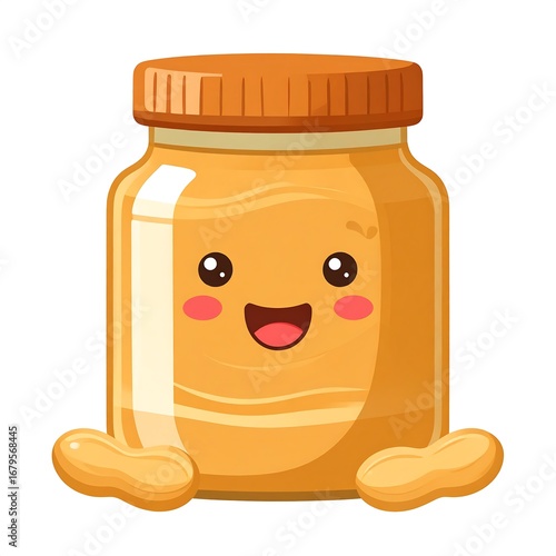 Cute cartoon jar of peanut butter