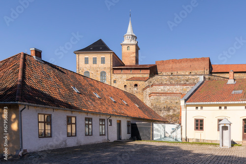 Photography paisaje y vista panorámica de la fortaleza de Akersus en Oslo, Noruega