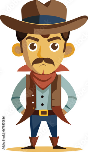 Funny cartoon cowboy