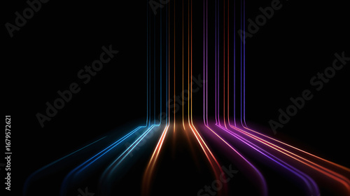 abstract colorful tech lines background