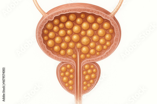 Prostate illustration showing benign prostatic hyperplasia (BPH) [Illustration]