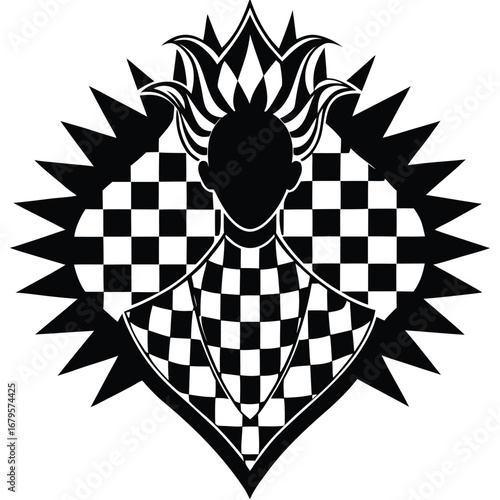 Classic checkered pattern design with bold contrasting squares and geometric symmetry suitable for graphic backgrounds and textures