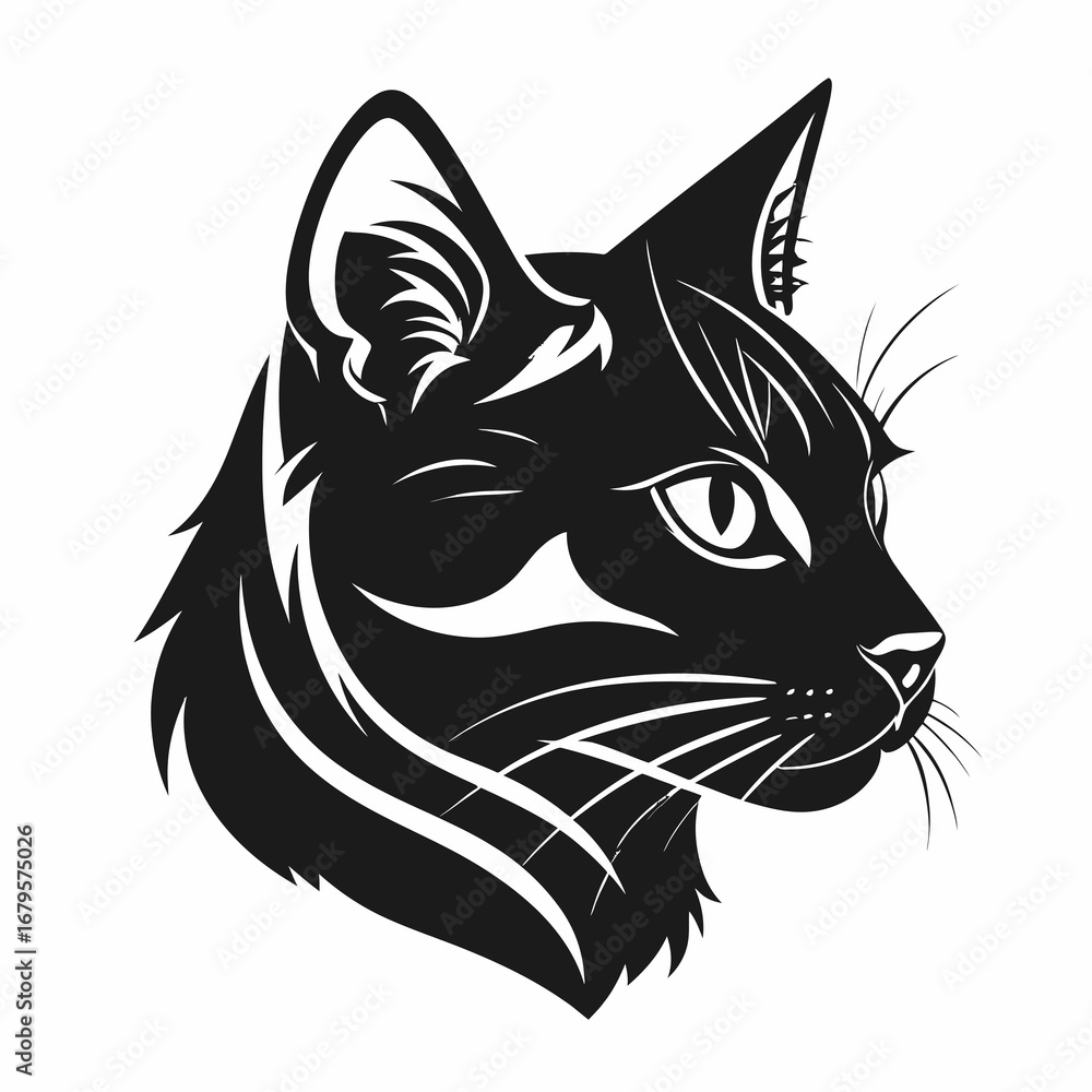 Obraz premium Cat Silhouette Vector Illustration