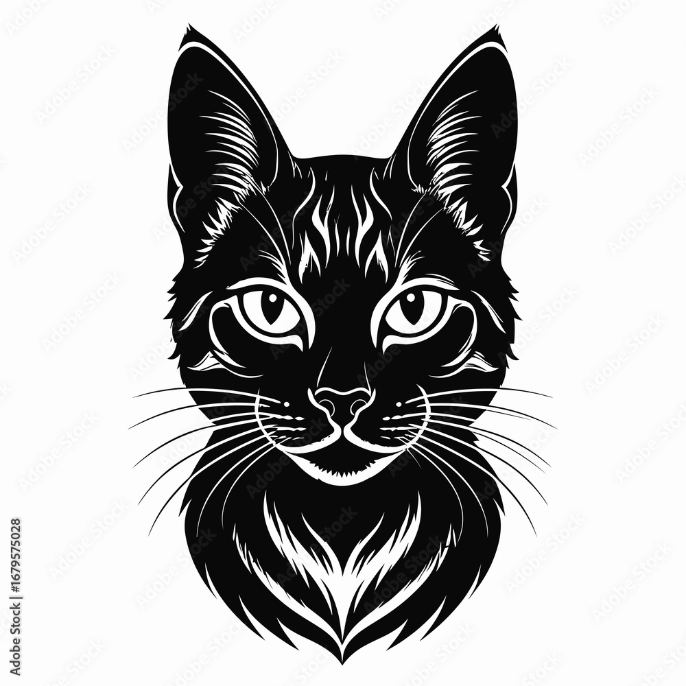 Obraz premium Cat Silhouette Vector Illustration
