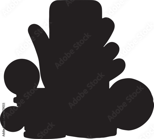 Silhouette of old fashioned camera with flash bulbs as a vector graphic for photography and memory themes and vintage technology design in solid black on white backdrop