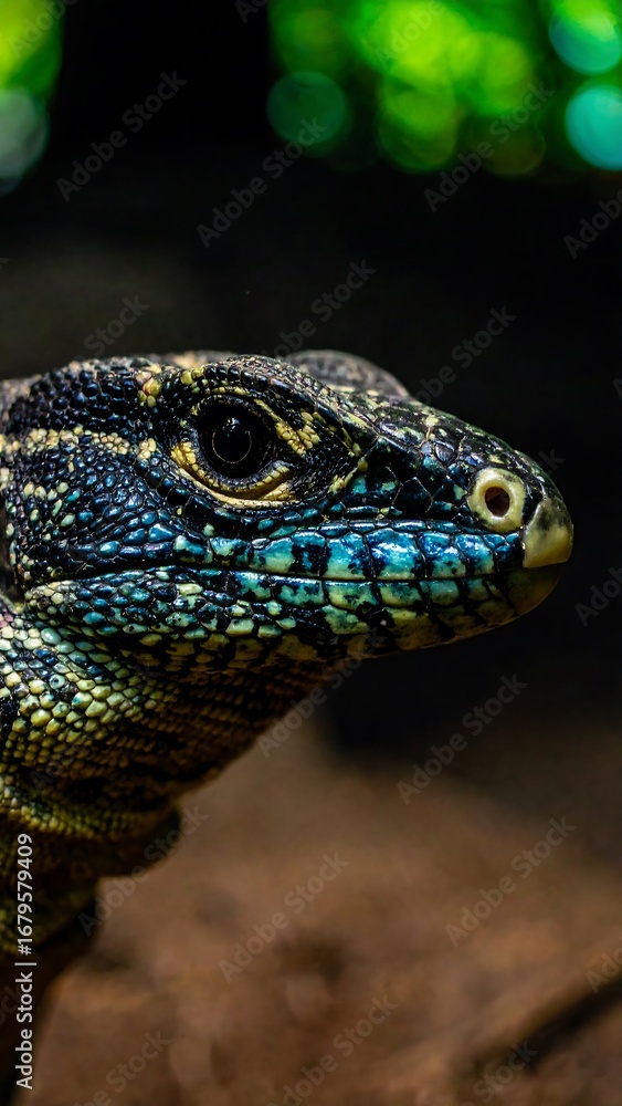 Fototapeta premium Close-up of lizard head