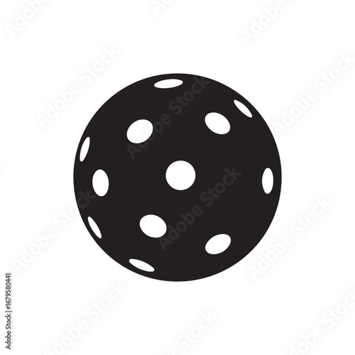 Pickle ball ball silhouette vector flat illustration design on white background