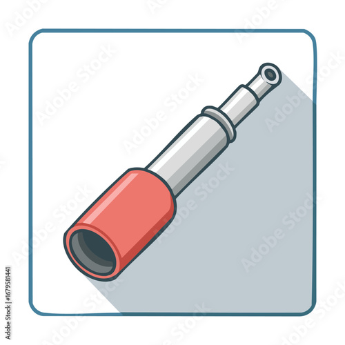 Flat Vector Illustration of a Motorcycle Ignition Key Switch