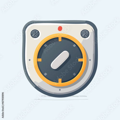 Whimsical Kitchen Timer Illustration A Fun Retro-Style Cartoon Appliance