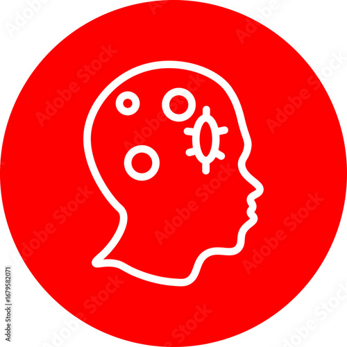 Allergy Vector Line White Circle Red Icon Design