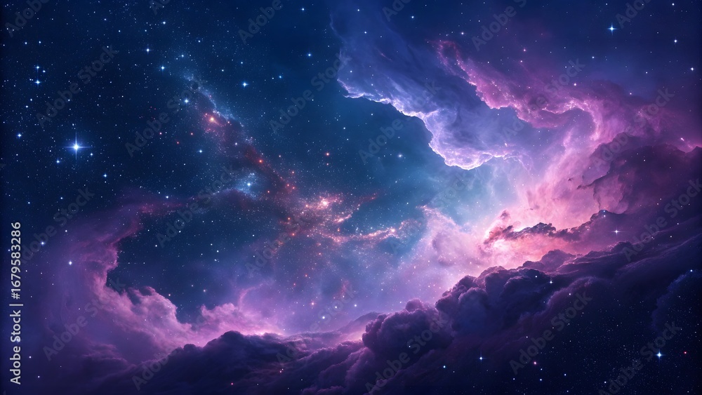 Fototapeta premium Vibrant nebula space background