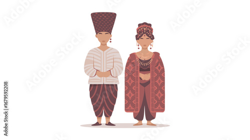 A heartwarming Indian wedding couple vector illustration, capturing traditional cultural beauty and celebratory love, perfect for diverse design projects
