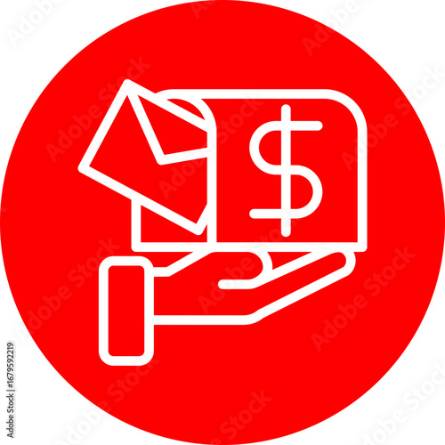 Sponsored Post  Vector Line white Circle Red Icon Design