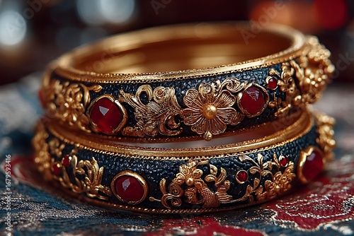 Vintage floral bangle design luxury high resolution picture