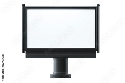 Large Blank Electronic Billboard Mockup on Transparent Background