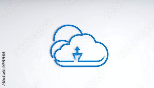 A stylized cloud icon with an upward arrow, suggesting upload