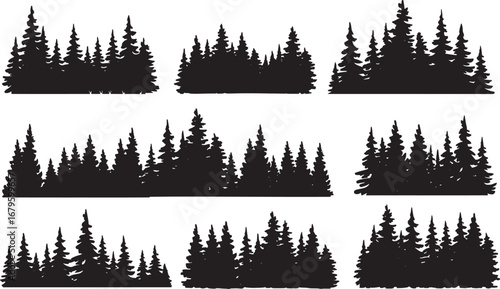 Vector set of the London Parliament with a winter mountain landscape in the background