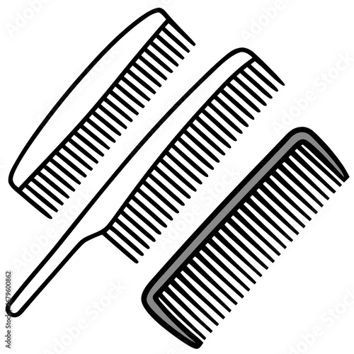 vector illustration of a comb set