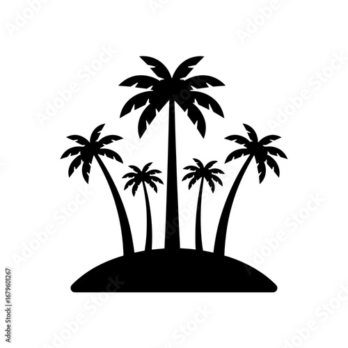 Palm trees illustration on transparent background