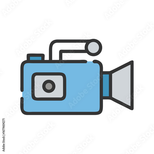 Video camera icon for film and media logo design