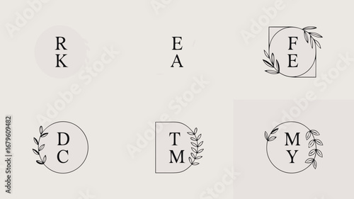 Stylish Indian wedding couple vector monograms, an elegant collection for personalized branding, invitations, and decor, featuring beautiful initial designs with botanical flair