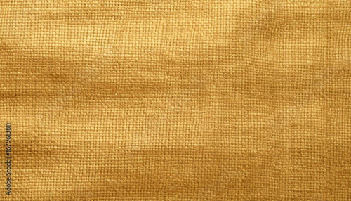 Gold Burlap Texture. Fabric Surface. Close up pattern.