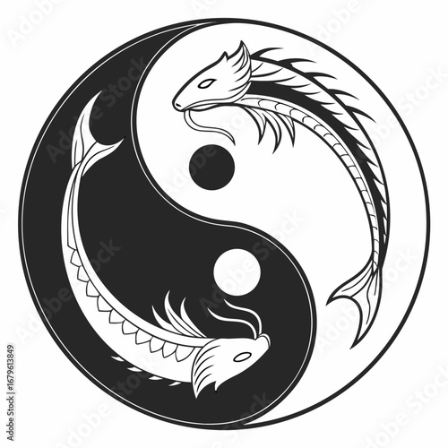 Yin yang fish symbol balance harmony duality