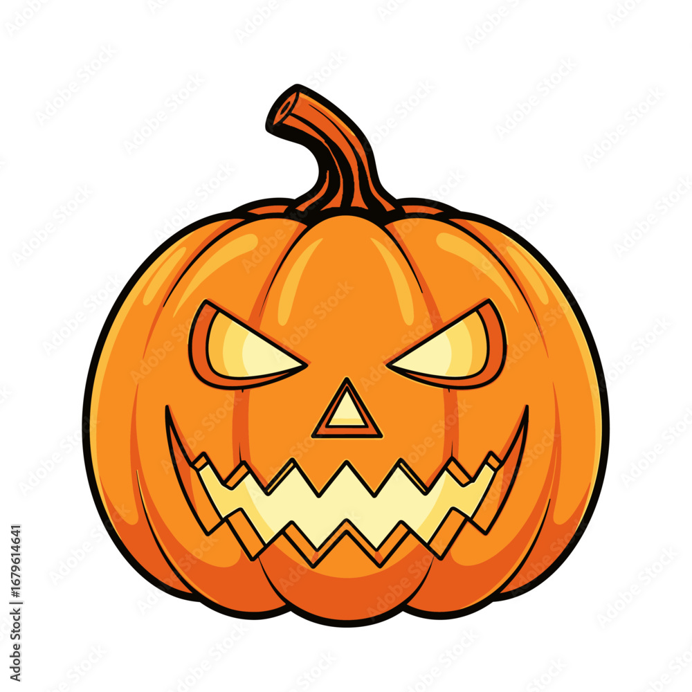 Fototapeta premium Spooky Halloween Jack-o'-lantern Illustration