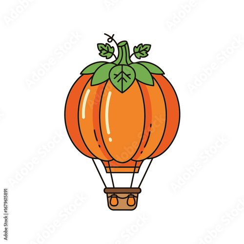 Pumpkin Hot Air Balloon Autumnal Adventure in the Sky