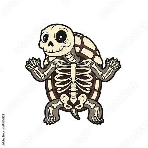Cartoon Turtle Skeleton Spooky and Fun Aquatic Creature