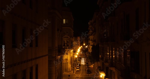 Timelapse of a busy street in Palermo Sicilia during the night