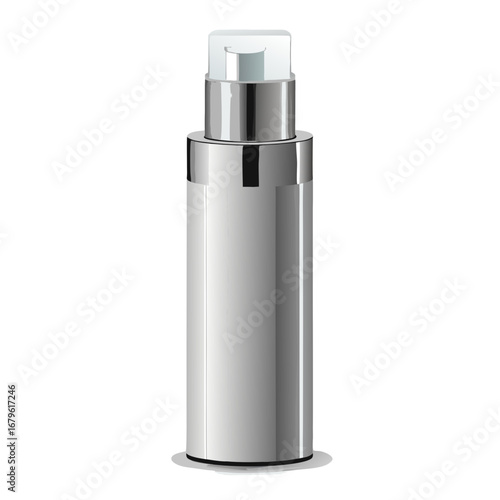 silver flask isolated on white