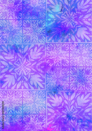 Valokuva pink watercolor paper background, abstract wet impressionist paint pattern, grap