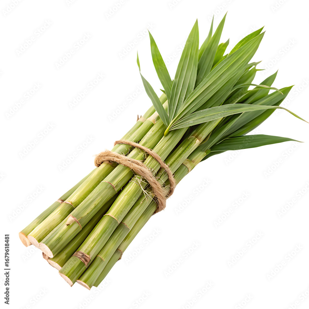 Fototapeta premium Bunch of green asparagus isolated on a transparent background 