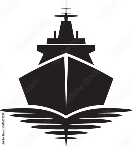 black silhouette of a ship