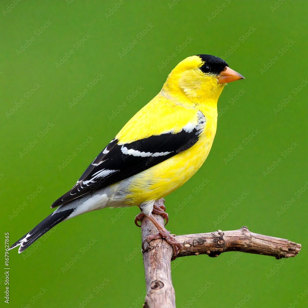 Naklejka premium Yellow bird on branch