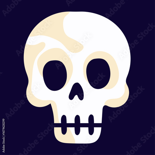 Skull illustration with dark background — spooky Halloween vector design perfect for Dia de los Muertos art, horror-themed decorations, party invitations, gothic prints, creepy clipart, tattoo concept
