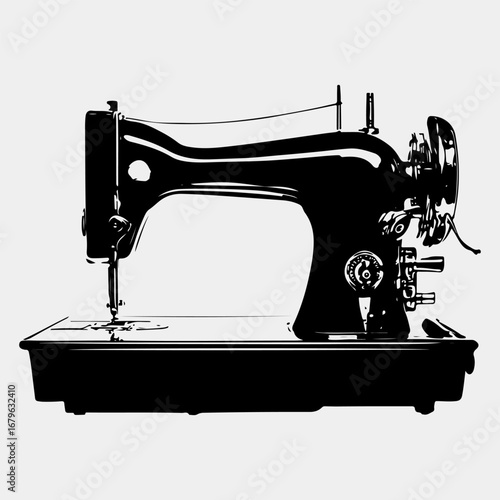 Sewing Machine Simple Icon Graphic Ornament, Sewing Art Vector Black Icon Symbol Illustration Cloth