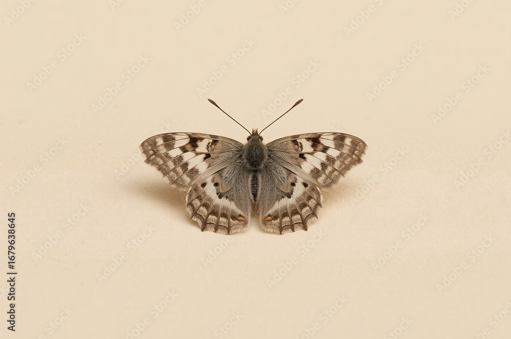 Obraz premium Beige background butterfly studio shot