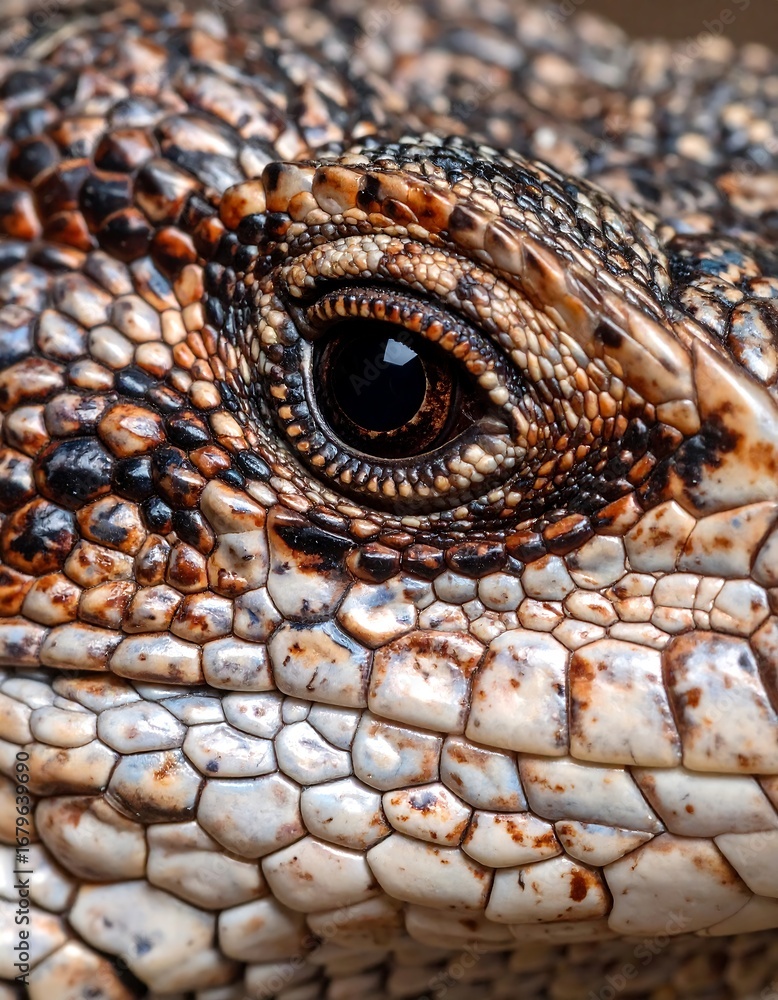Fototapeta premium Close-up of lizard's eye and head