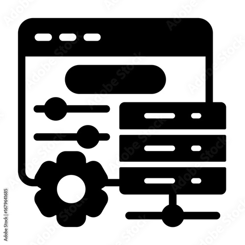 Advanced hosting settings Semi Solid Vector Icon