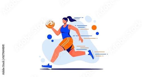 Joyful Runner Embracing Donut While Sprinting Towards Goal With Dynamism and Determination