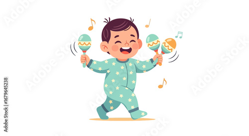 Joyful Toddler Dancing And Playing: A Cheerful Musical Celebration Of Childhood
